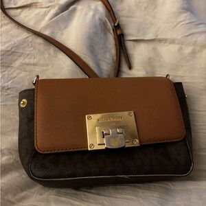 Michael Kors Tan and Black Crossbody Bag